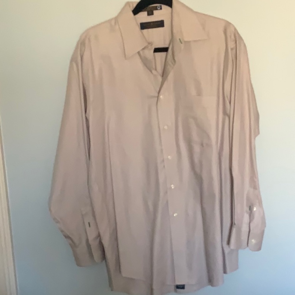 MENS BEIGE SHIRT TOMMY HILFINGER  15 1/2- 33